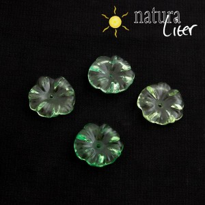 Akrylová květinka 17mm průhledná zelená, 2ks Akrylová květinka 17mm průhledná zelená, 2ks