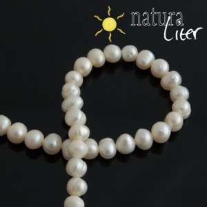 Říční perly kulaté bílé, 7-8 mm, A, 4ks