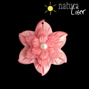 Perleťový květ velký 50mm růžový