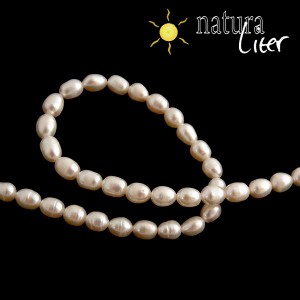 Říční perly oválné bílé, 5-6 mm, A, 4 ks