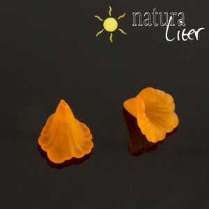 Akrylová květina - 16mm oranžová, 2ks