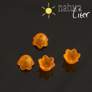 Výprodej - Akrylová květinka 10mm matná oranžová, 4ks