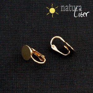 Klipsové náušnice - lůžko 10mm pozlacené, 2ks Klipsové náušnice - lůžko 10mm pozlacené, 2ks