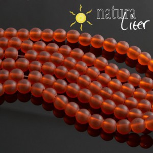 Matné skleněné korálky 8mm oranžové, 10ks Matné skleněné korálky 8mm oranžové, 10ks