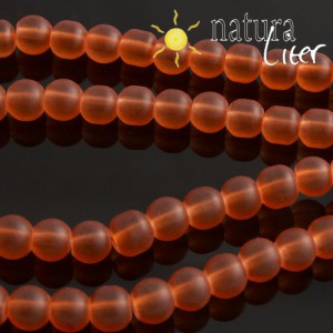 Matné skleněné korálky 6mm oranžové, 15ks Matné skleněné korálky 6mm oranžové, 15ks