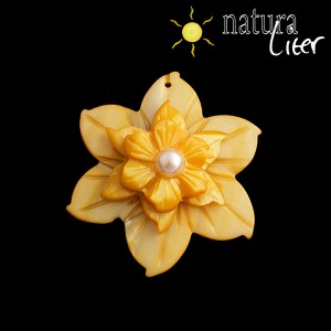 Perleťový květ velký 50mm žlutý