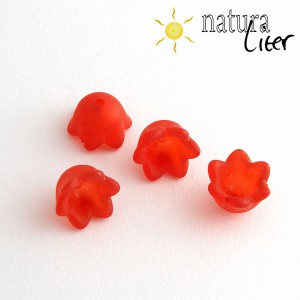 Výprodej - Akrylová květina 10mm matná červená,4ks