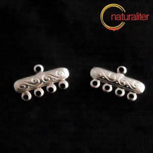 Výprodej - Ramínko 4 očka lisované, poplatinované 18x10mm, 4ks Výprodej - Ramínko 4 očka lisované, poplatinované 18x10mm, 4ks
