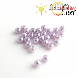 Voskované perly, světle fialové, 4mm, 100ks Voskované perly, světle fialové, 4mm, 100ks
