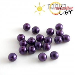Voskované perly, fialové, 6mm, 50ks Voskované perly, fialové, 6mm, 50ks