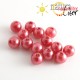 Voskované perly, červené, 8mm, 50ks