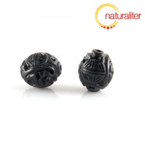 Gagát - vyřezávaný korálek 13x11mm Gagát - vyřezávaný korálek 13x11mm