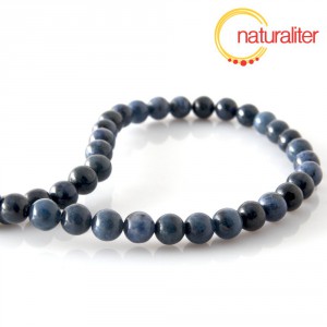 Dumortierit korálky, 6 mm, šňůra 40cm Dumortierit korálky, 6 mm, šňůra 40cm