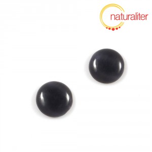 Kočičí oko - kabošon 12mm černý Kočičí oko - kabošon 12mm černý