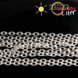 Řetízek postříbřený, očka 5x3mm, 1m Řetízek postříbřený, očka 5x3mm, 1m