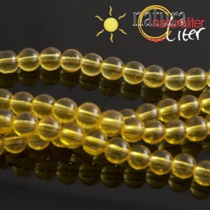 Skleněné korálky 6mm žluté, 15ks Skleněné korálky 6mm žluté, 15ks