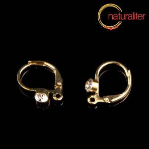 Náušnicové zapínání 16x12mm zlatá barva, 2ks Náušnicové zapínání 16x12mm zlatá barva, 2ks