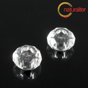 Korálek fazetovaný, velký průvlek, čirý 14mm Korálek fazetovaný, velký průvlek, čirý 14mm