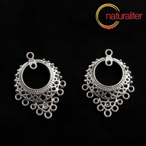 Ozdobné ramínko 9+1 očko, starostříbro 33x24mm, 2ks Ozdobné ramínko 9+1 očko, starostříbro 33x24mm, 2ks