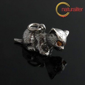 Kotě - přívěsek starostříbro 26x12mm Kotě - přívěsek starostříbro 26x12mm