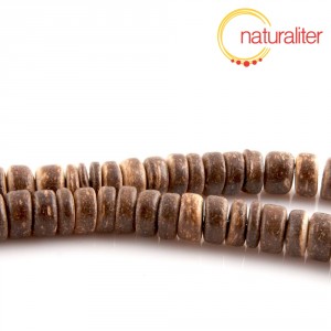 Korálky z kokosu hnědé, rondelka 8mm, návlek 40cm Korálky z kokosu hnědé, rondelka 8mm, návlek 40cm