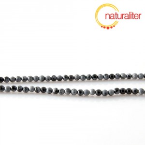 Vločkový obsidián korálky, 2 mm, šňůra 40cm Vločkový obsidián korálky, 2 mm, šňůra 40cm