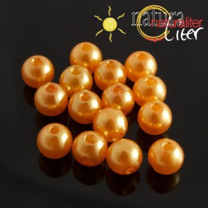 Voskované perly, oranžové, 8mm, 50ks Voskované perly, oranžové, 8mm, 50ks