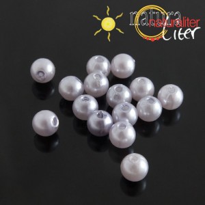 Voskované perly, světle fialové, 8mm, 50ks