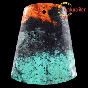 Chryzokol s kupritem - Sonora sunrise - př&iacute;věsek 36x29mm