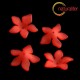 Květina akrylová - lilie 27mm červená, 4ks