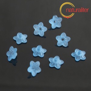 Květina akrylová 9mm modrá, 10ks