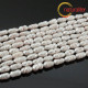 Říční perly rýžové bílé, 8x4 mm, B, návlek 36cm
