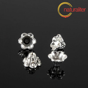 Kaplík ozdobný litý, starostříbro, 8x5mm, 4ks Kaplík ozdobný litý, starostříbro, 8x5mm, 4ks