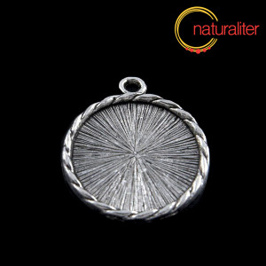 Lůžko kruh 17mm starostř&iacute;bro, ozdobn&eacute;