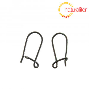 Náušnicové háčky gunmetal 16x7mm, 2ks Náušnicové háčky gunmetal 16x7mm, 2ks