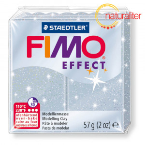 Výprodej - FIMO Effect 812 - stříbrná se třpytkami 57g