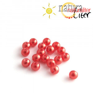 Voskované perly, červené, 4mm, 100ks Voskované perly, červené, 4mm, 100ks