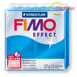Výprodej - FIMO Effect 374 - modrá transparentní 57g