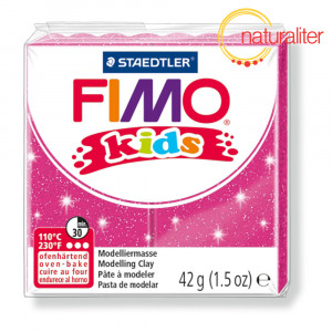 Výprodej - FIMO kids 262 - fuchsiová růžová se třpytkami 42g