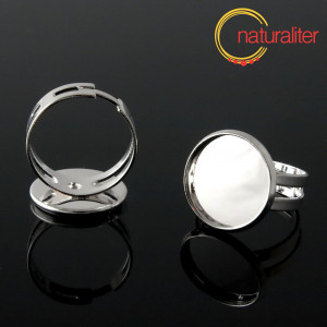 Výprodej - Základ na prsten s lůžkem 16mm stříbrná barva