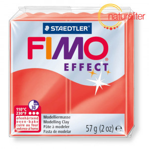 Výprodej - FIMO Effect 204 - červená transparentní 57g