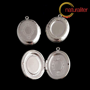 Otevírací medailon 23x16mm a 18x13mm stříbrná barva Otevírací medailon 23x16mm a 18x13mm stříbrná barva