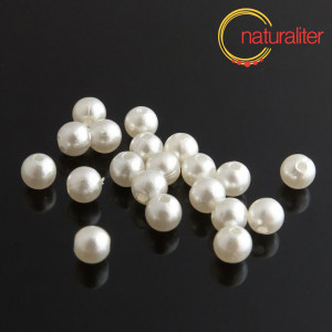 Voskované perly, bílé, 6mm, 50ks