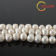 Říční perly nugetky bílé, 9-11 mm, B, návlek 35cm