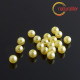 Voskované perly, žluté, 4mm, 100ks