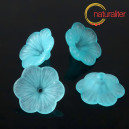 Květina akrylová - petunie 20mm bledě modrá, 4ks