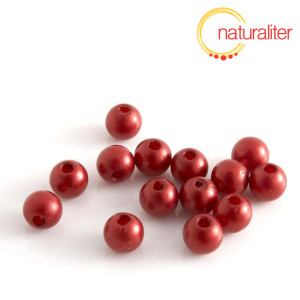 Voskované perly, tmavě červené, 6mm, 50ks