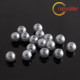 Voskované perly, stříbrné, 6mm, 50ks