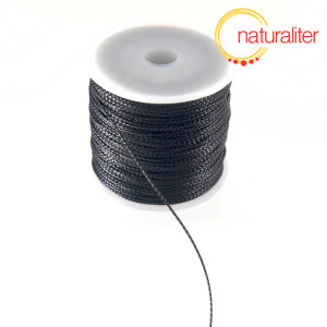 Metalická šňůrka černá 0,8mm, 100m