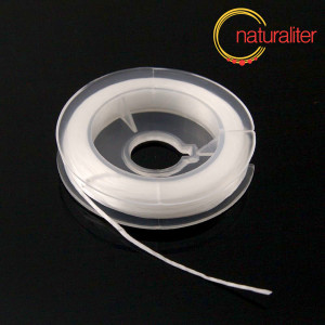 Plochá elastická gumička - pruženka bílá, 0,6mm, 10m